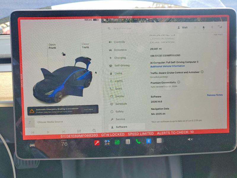 56691766 :رقم المزاد ، 5YJ3E1EB9MF069260 vin ، 2021 Tesla Model 3 مزاد بيع