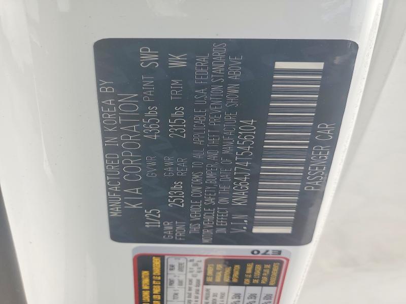 Продаж на аукціоні авто 2026 Kia K5, vin: KNAG64J74T5456104, номер лоту: 54260196