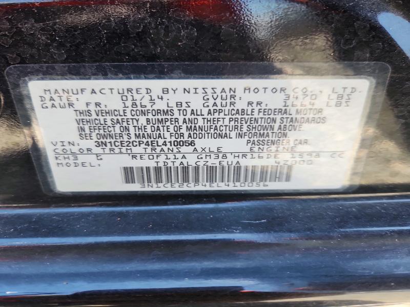 2014 Nissan Versa Note მანქანა იყიდება აუქციონზე, vin: 3N1CE2CP4EL410056, აუქციონის ნომერი: 55688776