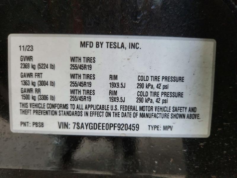 Aukcja sprzedaży 2023 Tesla Model Y, vin: 7SAYGDEE0PF920459, numer aukcji: 57721186