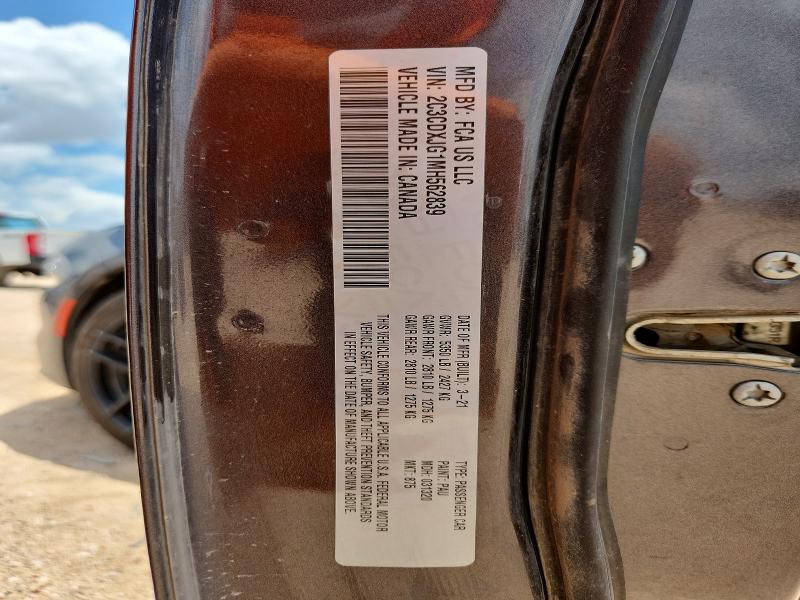 2021 Dodge Charger მანქანა იყიდება აუქციონზე, vin: 2C3CDXJG1MH562839, აუქციონის ნომერი: 55689636