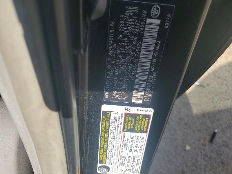 58880256 :رقم المزاد ، 4T1BE46K19U796429 vin ، 2009 Toyota Camry مزاد بيع