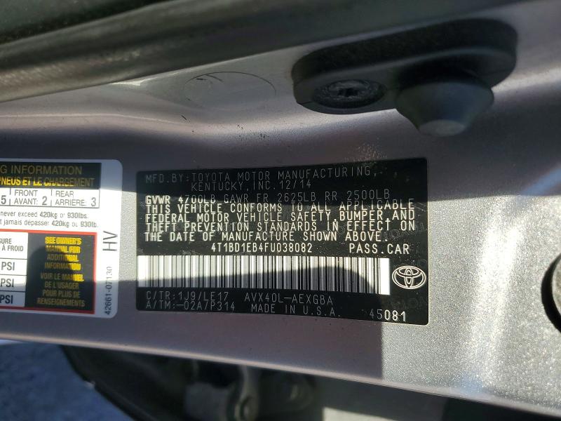 Aukcja sprzedaży 2015 Toyota Avalon Hybrid, vin: 4T1BD1EB4FU038082, numer aukcji: 55931446