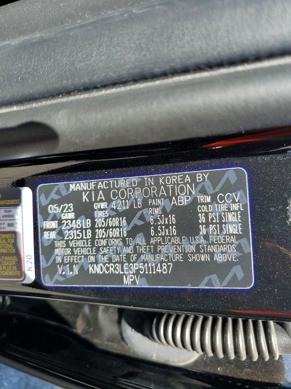 Aukcja sprzedaży 2023 Kia Niro, vin: KNDCR3LE3P5111487, numer aukcji: 57908756