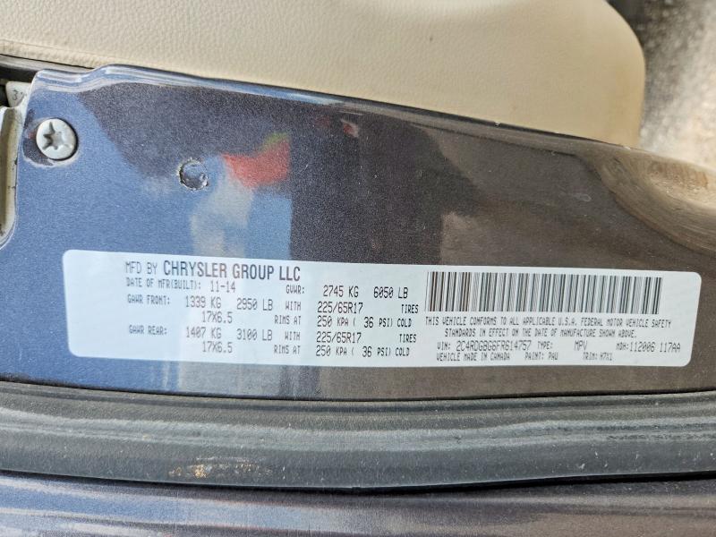 Продажа на аукционе авто 2015 Dodge Grand Caravan, vin: 2C4RDGBG6FR614757, номер лота: 58273136