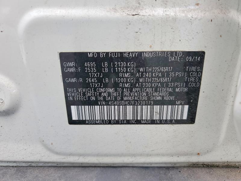 Aukcja sprzedaży 2015 Subaru Outback, vin: 4S4BSBHC7F3230179, numer aukcji: 56674446