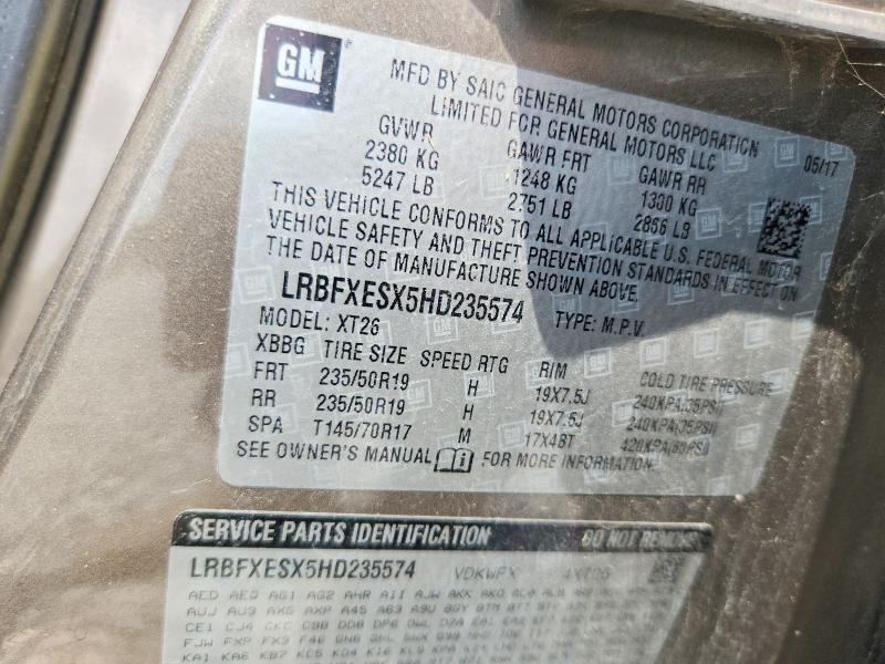 Продажа на аукционе авто 2017 Buick Envision, vin: LRBFXESX5HD235574, номер лота: 59147046