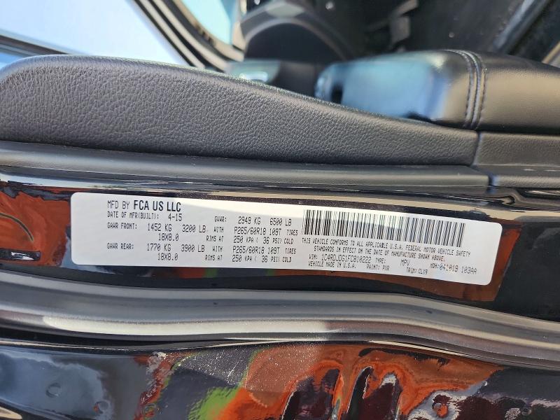 Продаж на аукціоні авто 2015 Dodge Durango, vin: 1C4RDJDG1FC810222, номер лоту: 59278176