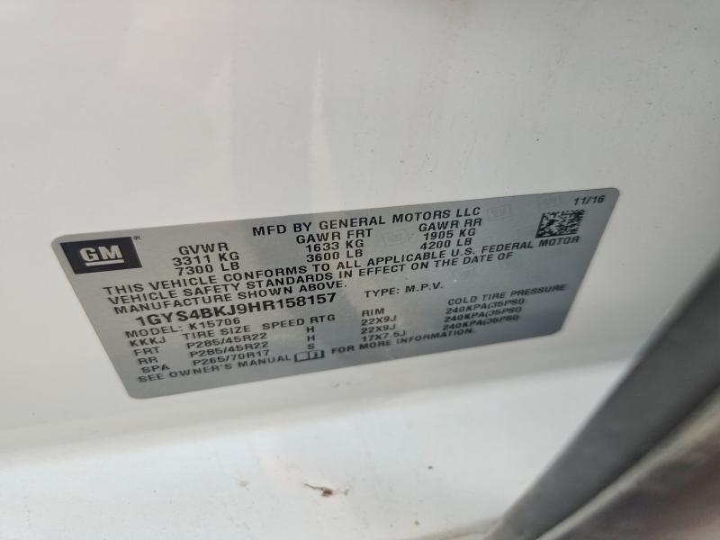 Продажа на аукционе авто 2017 Cadillac Escalade, vin: 1GYS4BKJ9HR158157, номер лота: 58599236