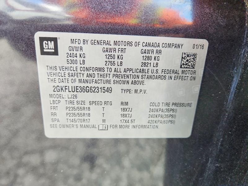 Продажа на аукционе авто 2016 Gmc Terrain, vin: 2GKFLUE36G6231549, номер лота: 57367836