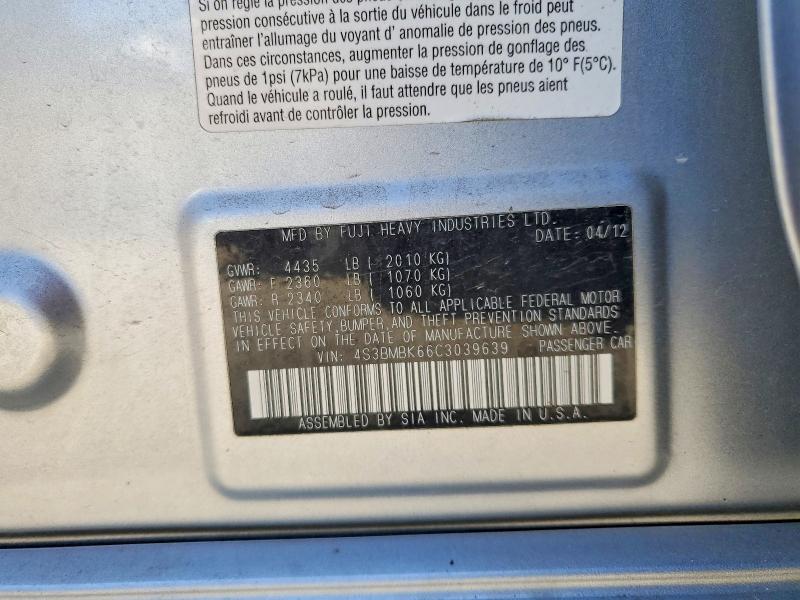 Продаж на аукціоні авто 2012 Subaru Legacy, vin: 4S3BMBK66C3039639, номер лоту: 56115976