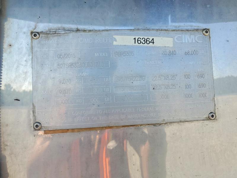 Продаж на аукціоні авто 2016 Cimc Reefer Trailer Reefer, vin: 527SR5326GL007240, номер лоту: 56223756