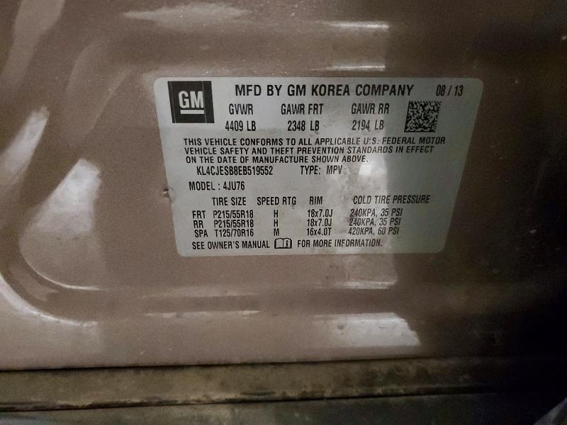 2014 Buick Encore მანქანა იყიდება აუქციონზე, vin: KL4CJESB8EB519552, აუქციონის ნომერი: 55958446