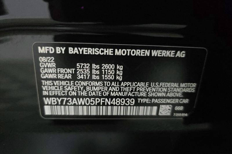 Продаж на аукціоні авто 2023 Bmw I4, vin: WBY73AW05PFN48939, номер лоту: 58775146