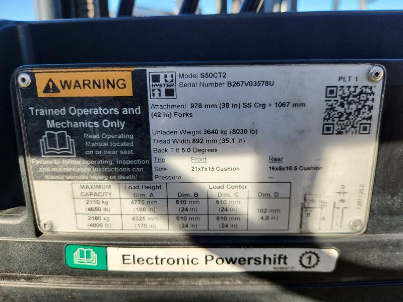 Продажа на аукционе авто 2019 Hyster Unknown, vin: B267V03578U, номер лота: 61434446