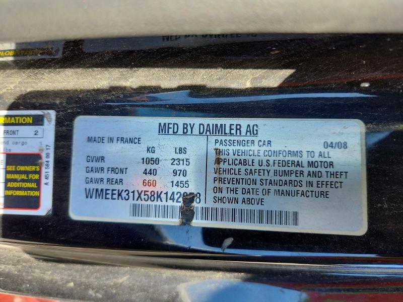 Aukcja sprzedaży 2008 Smart Fortwo, vin: WMEEK31X58K142858, numer aukcji: 56171996