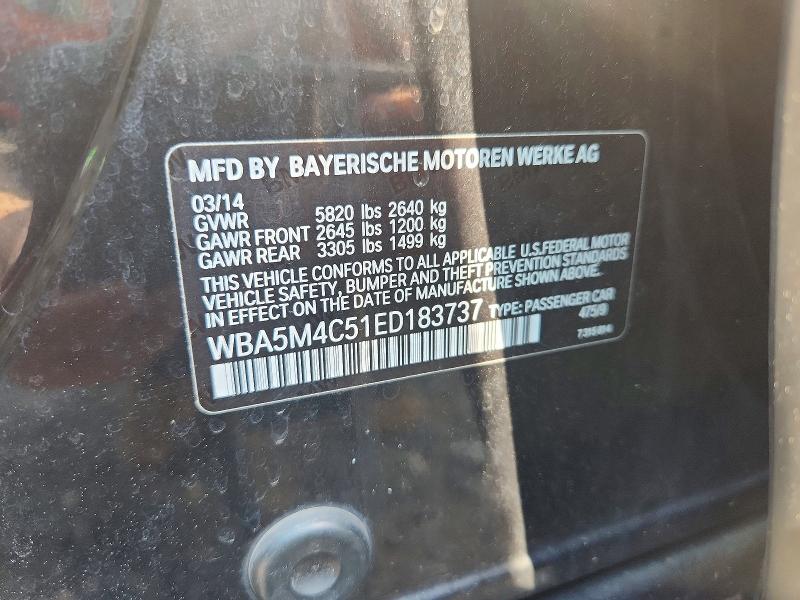 Aukcja sprzedaży 2014 Bmw 535, vin: WBA5M4C51ED183737, numer aukcji: 59195946