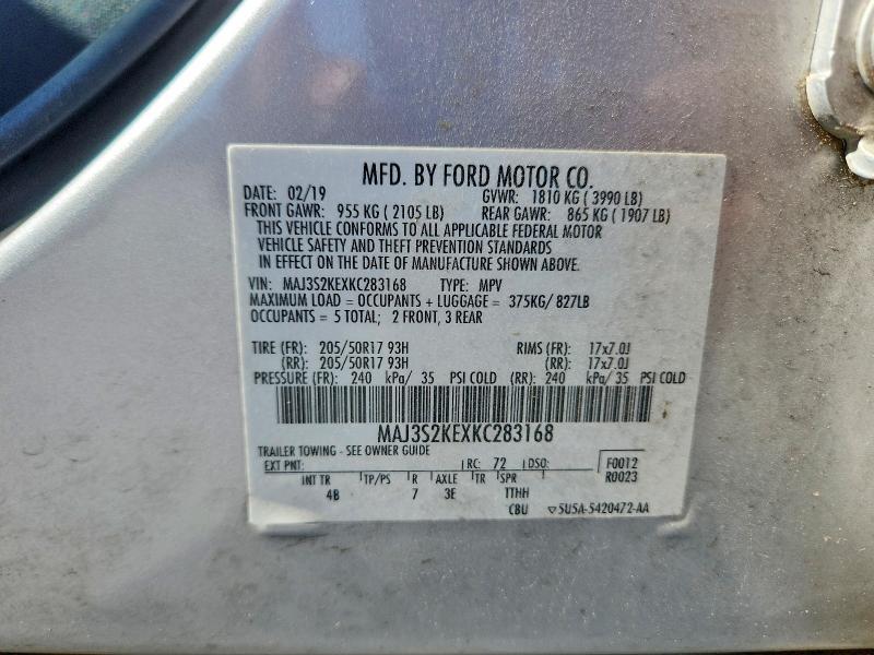 Продаж на аукціоні авто 2019 Ford Ecosport, vin: MAJ3S2KEXKC283168, номер лоту: 56805396
