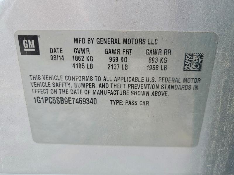 Продажа на аукционе авто 2014 Chevrolet Cruze, vin: 1G1PC5SB9E7469340, номер лота: 54287336