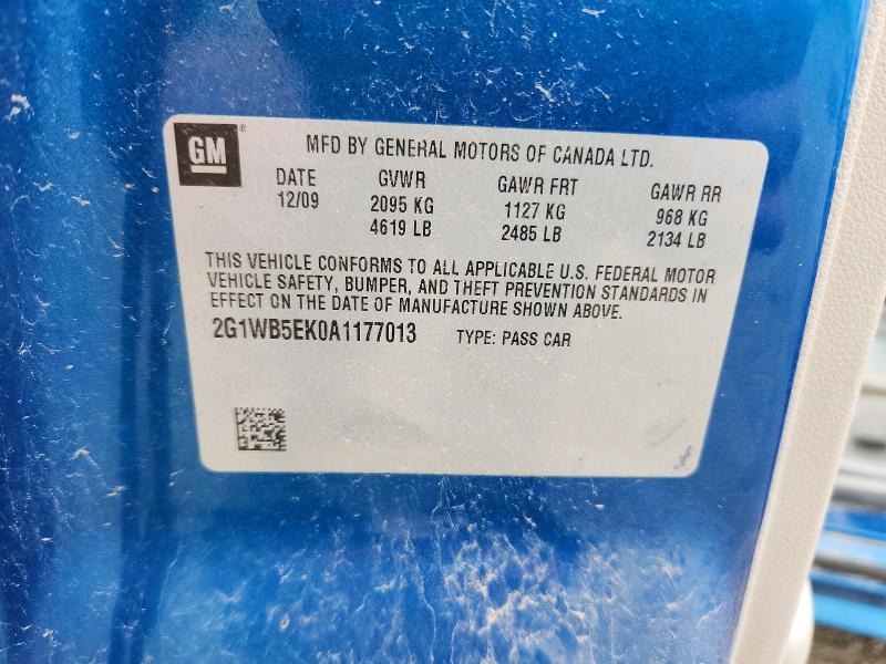 58012156 :رقم المزاد ، 2G1WB5EK0A1177013 vin ، 2010 Chevrolet Impala مزاد بيع