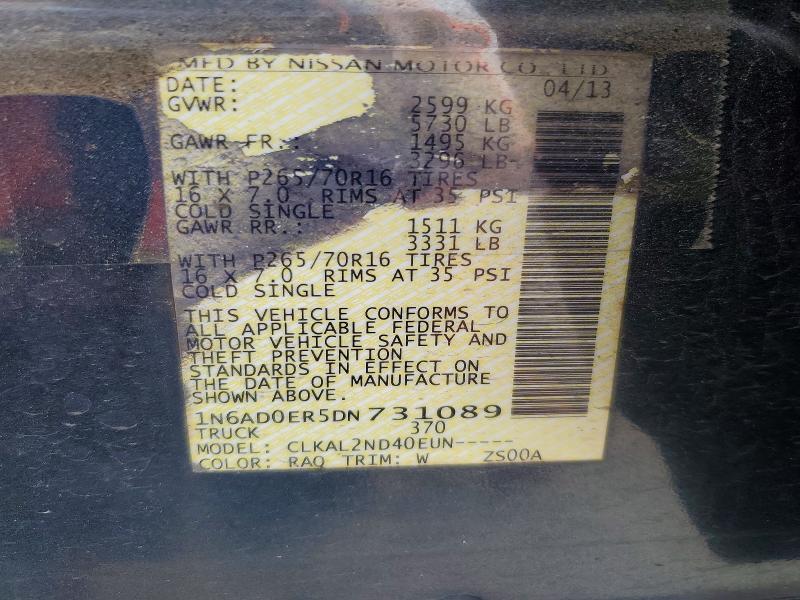 Aukcja sprzedaży 2013 Nissan Frontier, vin: 1N6AD0ER5DN731089, numer aukcji: 57511296
