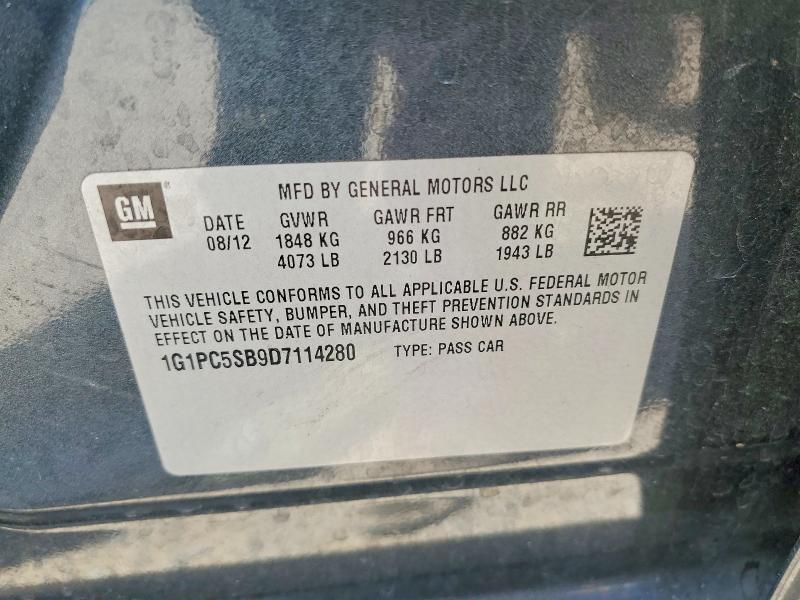 Продажа на аукционе авто 2013 Chevrolet Cruze, vin: 1G1PC5SB9D7114280, номер лота: 58633616