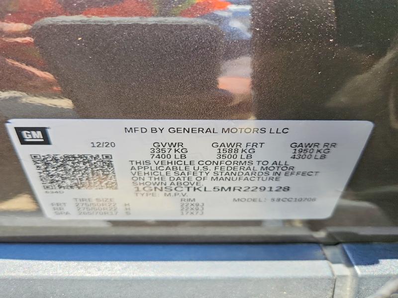 Продажа на аукционе авто 2021 Chevrolet Tahoe, vin: 1GNSCTKL5MR229128, номер лота: 58391166