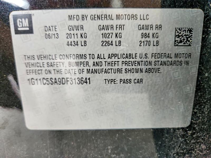 2013 Chevrolet Malibu მანქანა იყიდება აუქციონზე, vin: 1G11C5SA9DF313641, აუქციონის ნომერი: 59070766