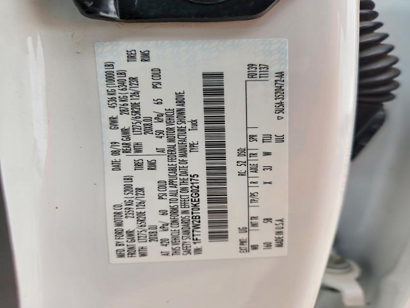 56223316 :رقم المزاد ، 1FT7W2BT0KEG02175 vin ، 2019 Ford F250 مزاد بيع
