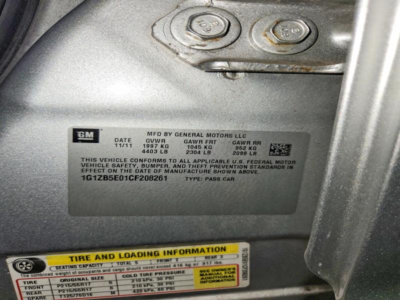 55677696 :رقم المزاد ، 1G1ZB5E01CF208261 vin ، 2012 Chevrolet Malibu مزاد بيع