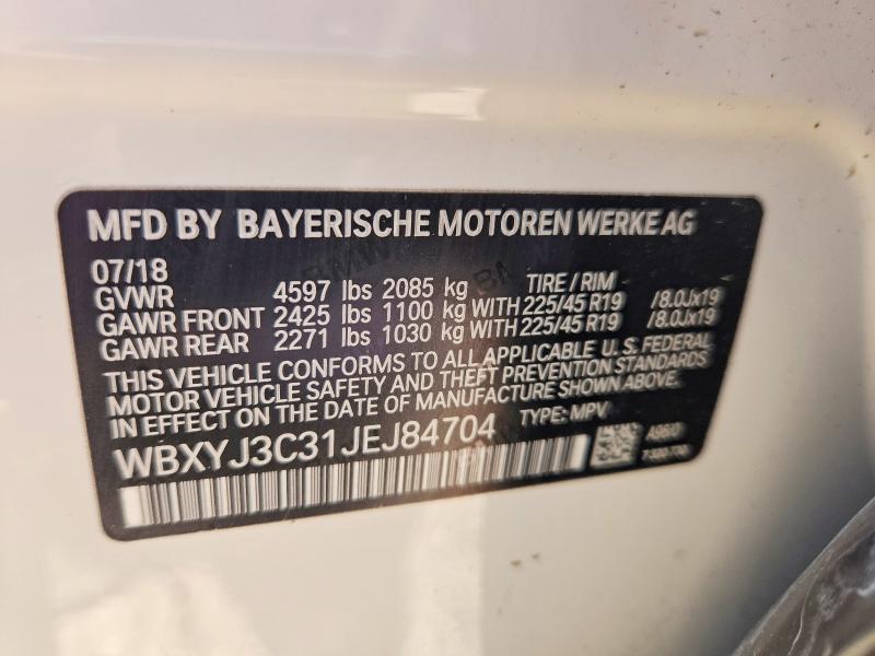 Продажа на аукционе авто 2018 Bmw X2, vin: WBXYJ3C31JEJ84704, номер лота: 56720006