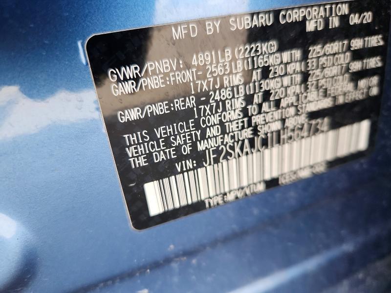 57730346 :رقم المزاد ، JF2SKAJC1LH564734 vin ، 2024 Subaru Forester مزاد بيع