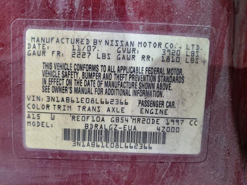 Aukcja sprzedaży 2008 Nissan Sentra S Manual, vin: 3N1AB61E08L662366, numer aukcji: 55864466