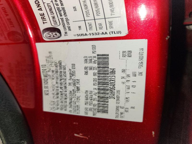 2012 Ford Fusion მანქანა იყიდება აუქციონზე, vin: 3FAHP0GA0CR151864, აუქციონის ნომერი: 57458386