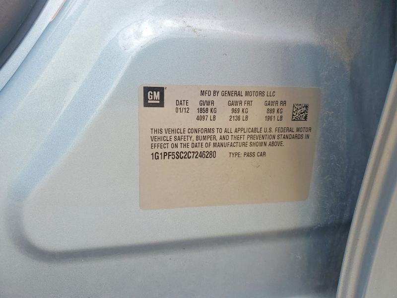 Продаж на аукціоні авто 2012 Chevrolet Cruze, vin: 1G1PF5SC2C7246280, номер лоту: 56458196