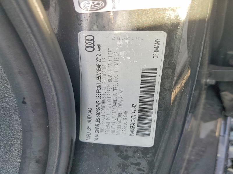 2014 Audi A6 მანქანა იყიდება აუქციონზე, vin: WAUGFAFC9EN142942, აუქციონის ნომერი: 57887006
