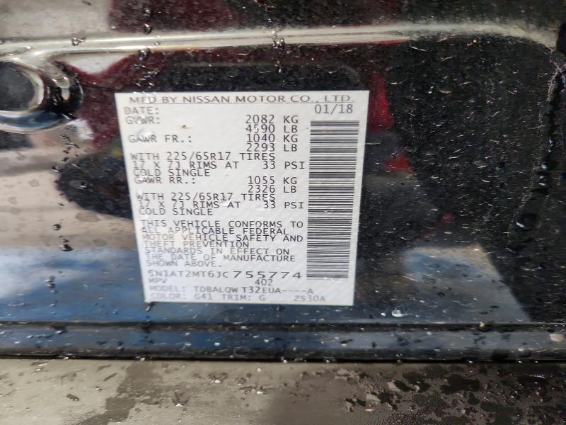 Продажа на аукционе авто 2018 Nissan Rogue, vin: 5N1AT2MT6JC755774, номер лота: 55118336
