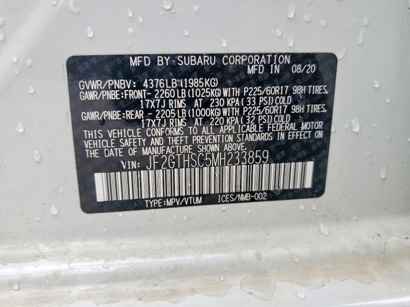 57468176 :رقم المزاد ، JF2GTHSC5MH233859 vin ، 2021 Subaru Crosstrek مزاد بيع