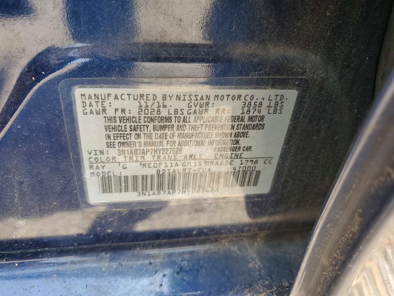 Продаж на аукціоні авто 2017 Nissan Sentra, vin: 3N1AB7AP7HY227628, номер лоту: 55452746