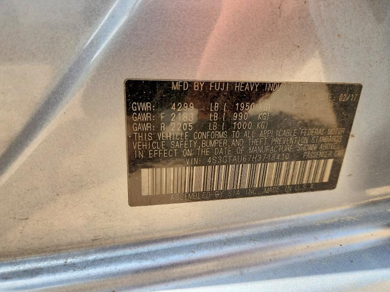 54502526 :رقم المزاد ، 4S3GTAU67H3718410 vin ، 2017 Subaru Impreza مزاد بيع