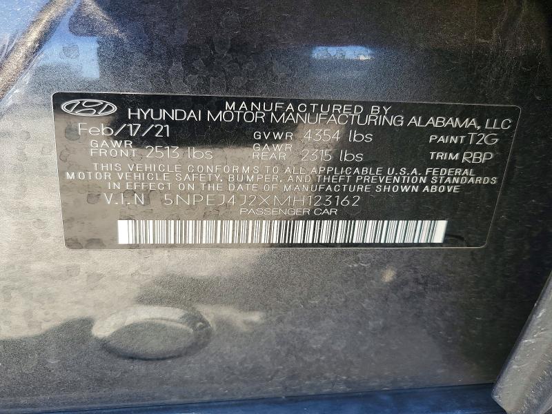 Продажа на аукционе авто 2021 Hyundai Sonata, vin: 5NPEJ4J2XMH123162, номер лота: 57417506