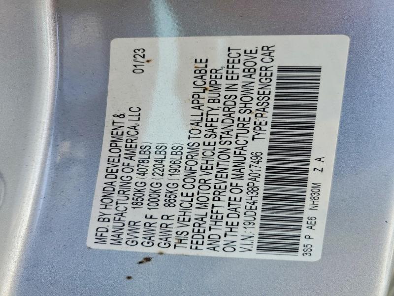 2023 Acura Integra მანქანა იყიდება აუქციონზე, vin: 19UDE4H38PA017496, აუქციონის ნომერი: 58157406