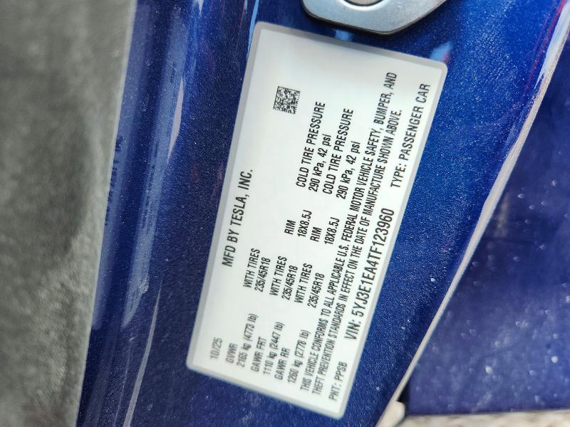 Aukcja sprzedaży 2026 Tesla Model 3, vin: 5YJ3E1EA4TF123960, numer aukcji: 56608466