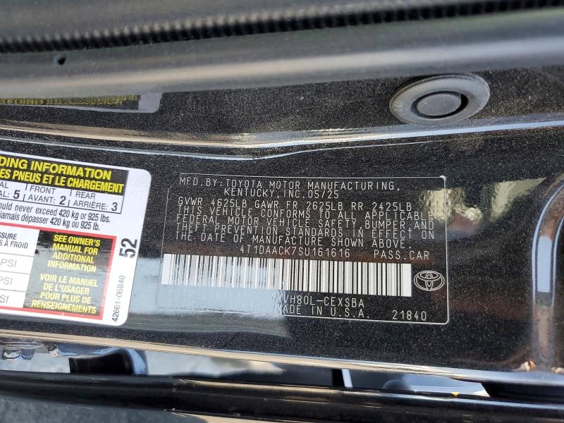 Aukcja sprzedaży 2025 Toyota Camry, vin: 4T1DAACK7SU161616, numer aukcji: 57082926