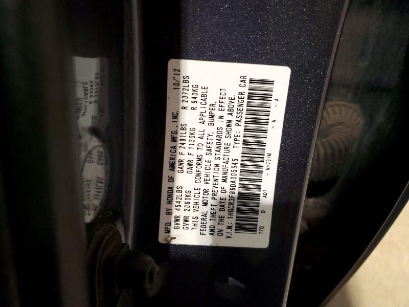 85620825 :رقم المزاد ، 1HGCR3F86DA005545 vin ، 2013 Honda Accord مزاد بيع