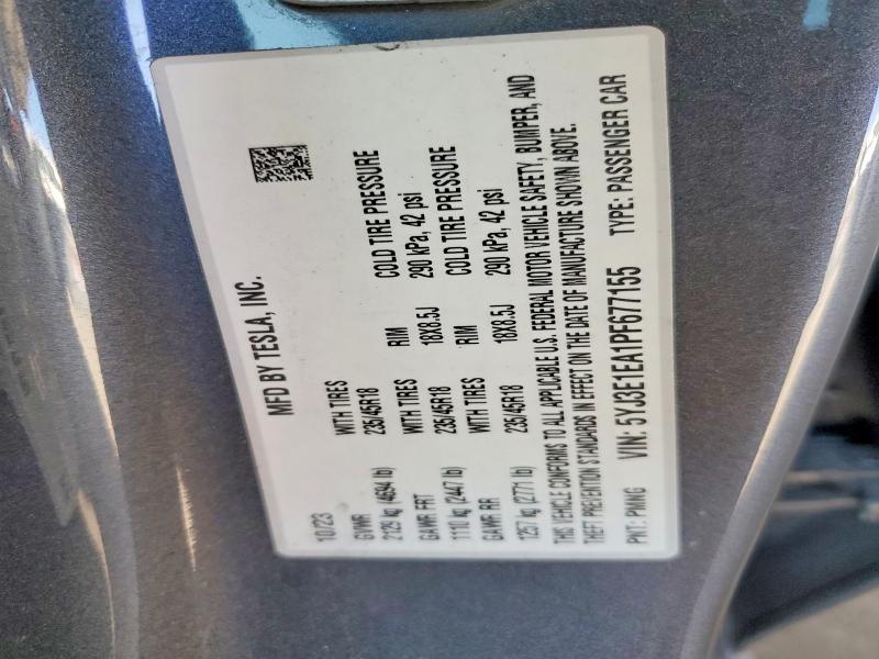 Aukcja sprzedaży 2023 Tesla Model 3, vin: 5YJ3E1EA1PF677155, numer aukcji: 56271056