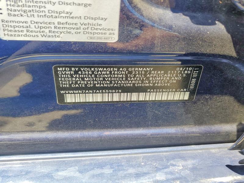 Продаж на аукціоні авто 2010 Volkswagen Cc, vin: WVWMN7AN7AE559829, номер лоту: 55641646