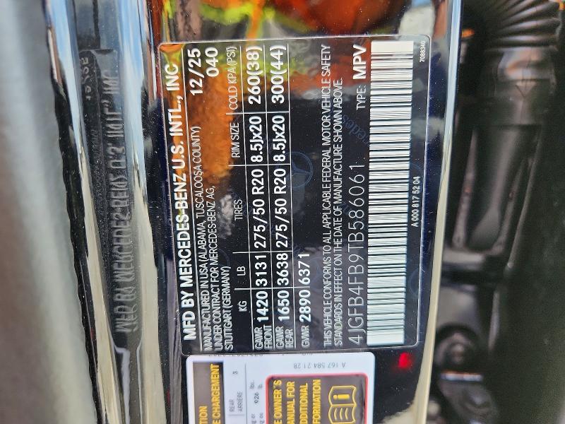 Aukcja sprzedaży 2026 Mercedes-benz Gle, vin: 4JGFB4FB9TB586061, numer aukcji: 59374526
