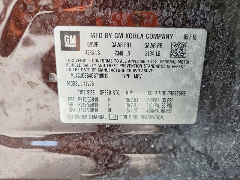 Aukcja sprzedaży 2016 Buick Encore, vin: KL4CJCSB4GB710019, numer aukcji: 55970796