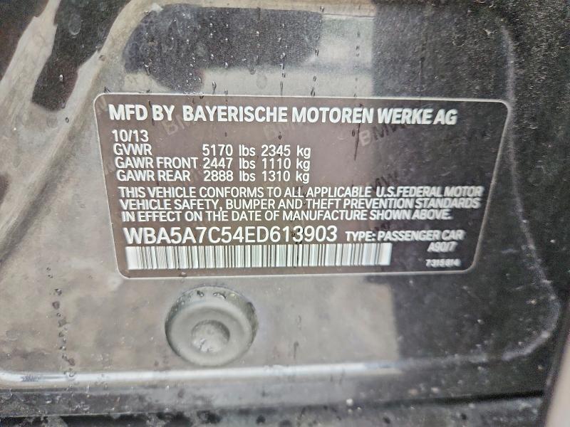 2014 Bmw 528 მანქანა იყიდება აუქციონზე, vin: WBA5A7C54ED613903, აუქციონის ნომერი: 57604726